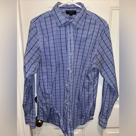 banana republic blue dress shirt Banana Republic Shirt Mens Large Blue Denim Jean Pocket 90s Y2K USA VT  EH  Treasures